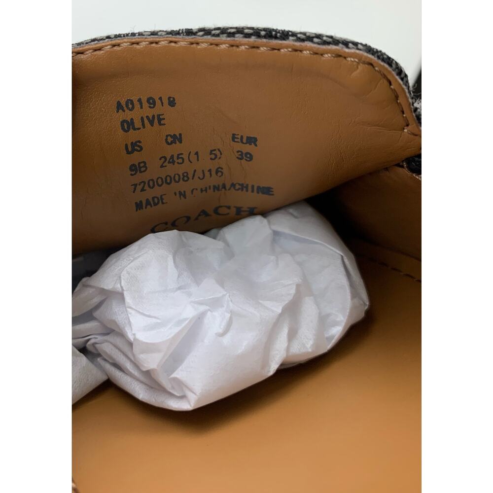 Coach Olive Slip On Driving Loafers Grey Signature Fabric Shoes Flats Women's 9 - Picture 5 of 11
